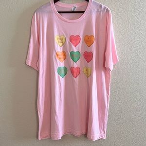 Bella Canvas School Teacher Valentines Heart Tee Shirt Size 2X